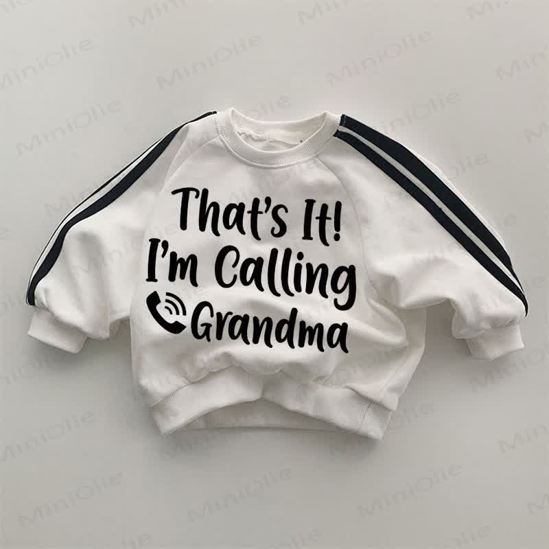 THAT'S IT! I'M CALLING GRANDMAホワイトスウェットシャツ - 白 - 2～3歳 - image 1