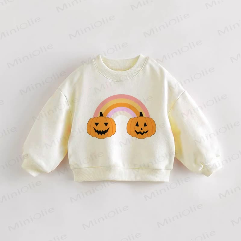 ベビー幼児用パンプキンレインボースウェットシャツ - クリーム - 3～5歳 - image 1