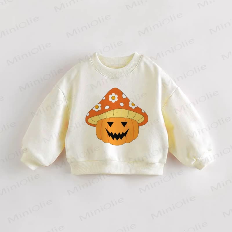 ベビー幼児用パンプキンマッシュルームスウェットシャツ - クリーム - 3～5歳 - image 1