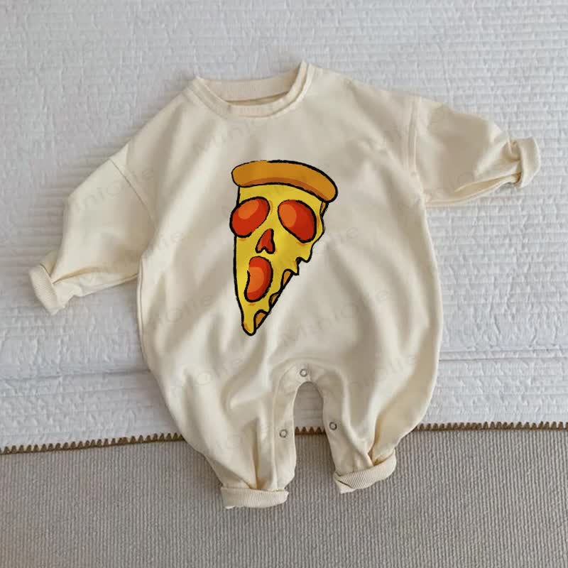 ベビースケルトンピザベージュロンパー - ベージュ - 2～3歳 - image 1