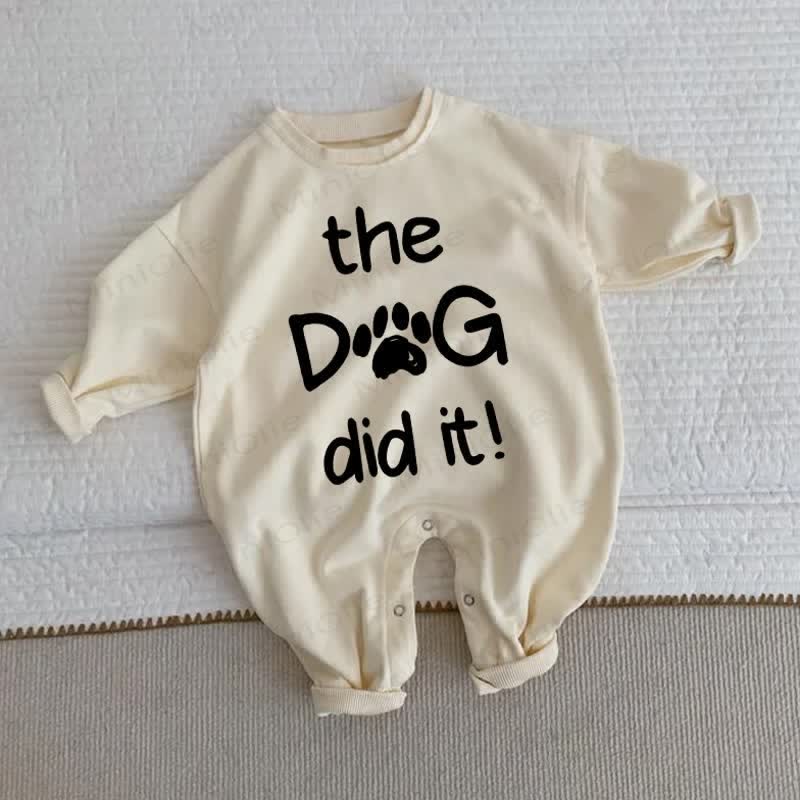 THE DOG DID IT!ベビーポーズ ベージュ ロンパース - ベージュ - 2～3歳 - image 1