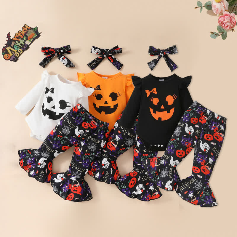 女の子用ハロウィンパンプキンゴースト3点セット - image 1