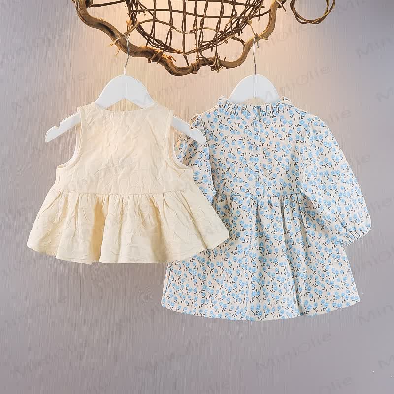 ベビー幼児用2ピースセット花柄ドレス - image 2