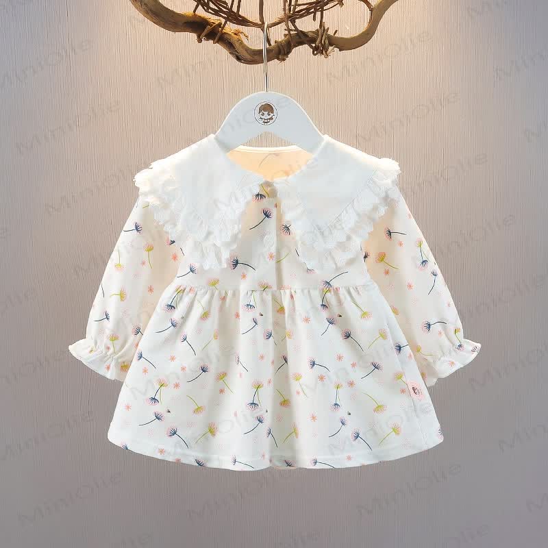 ベビー幼児用タンポポ花柄ドレス - ピンク - 5～7歳 - image 1