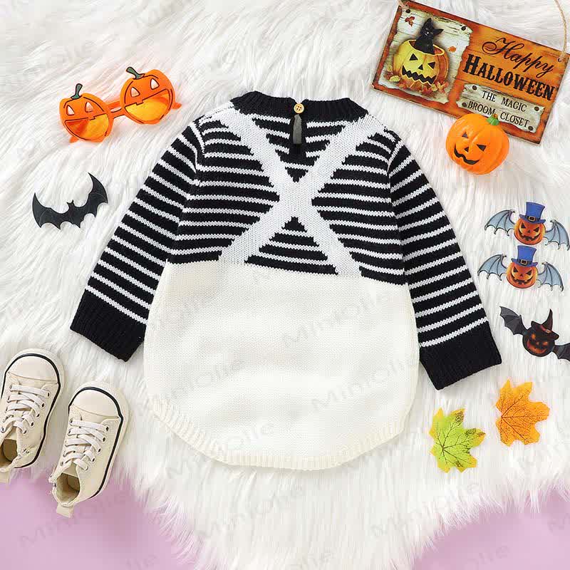 ベビーストライプハロウィンニットボディスーツ - image 2