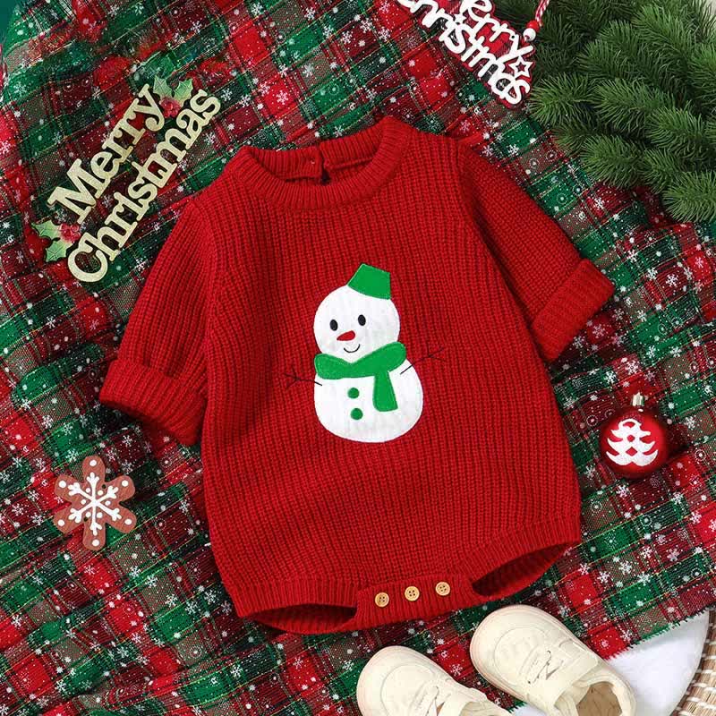 ベビークリスマススノーマンボディスーツ - 赤 - 12～18ヶ月 - image 1