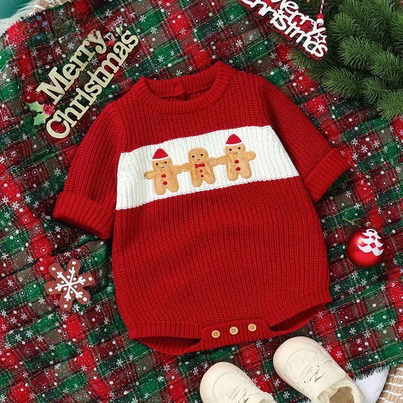 ベビークリスマスジンジャーブレッドマンボディスーツ - 赤 - 12～18ヶ月 - image 1