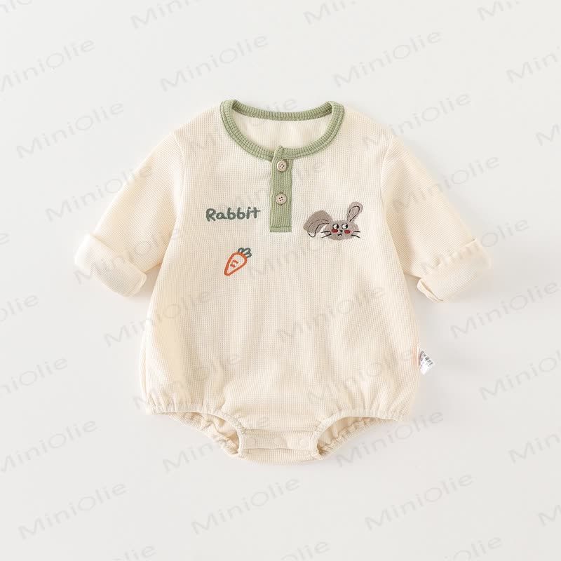 RABBITベビーワッフルボディスーツ - ベージュ - 18～24ヶ月 - image 1