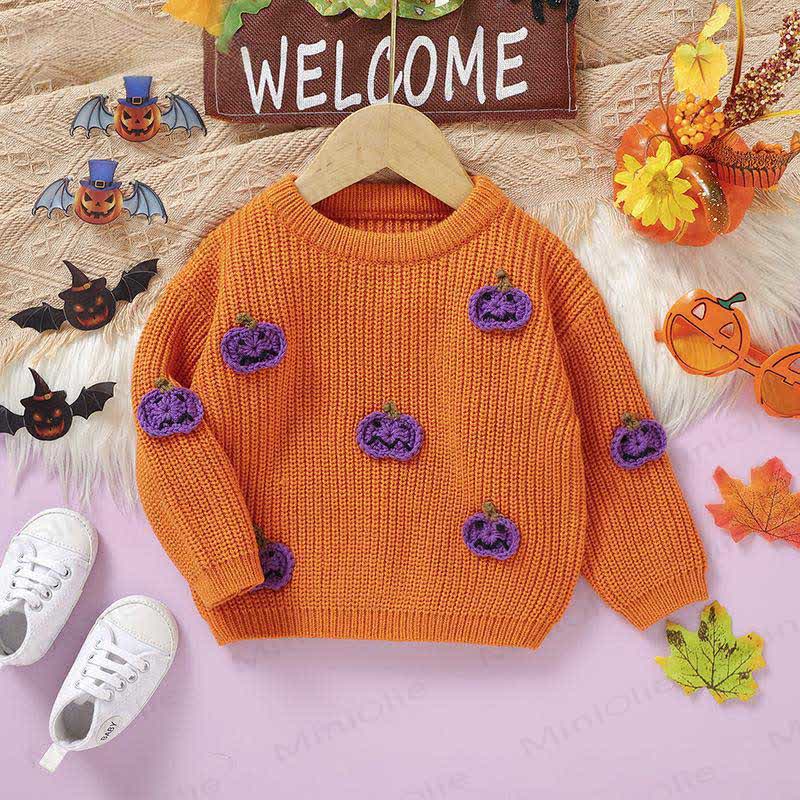 ベビーハロウィンパンプキンセーター - オレンジ - 2～3歳 - image 2