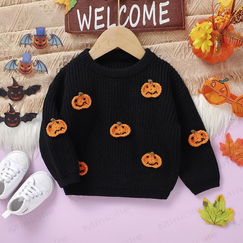 ベビーハロウィンパンプキンセーター - 黒 - 2～3歳 - image 1