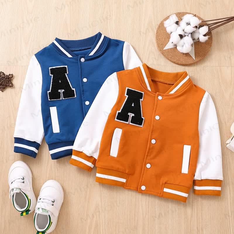 キッズレターAパッチベースボールジャケット - image 1
