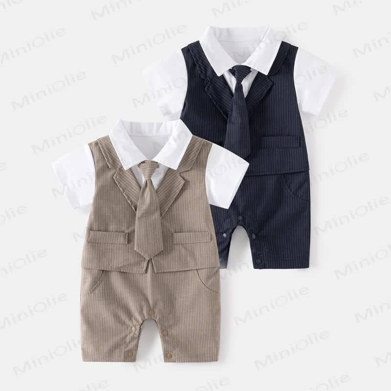 男の子用紳士スーツロンパー - image 1