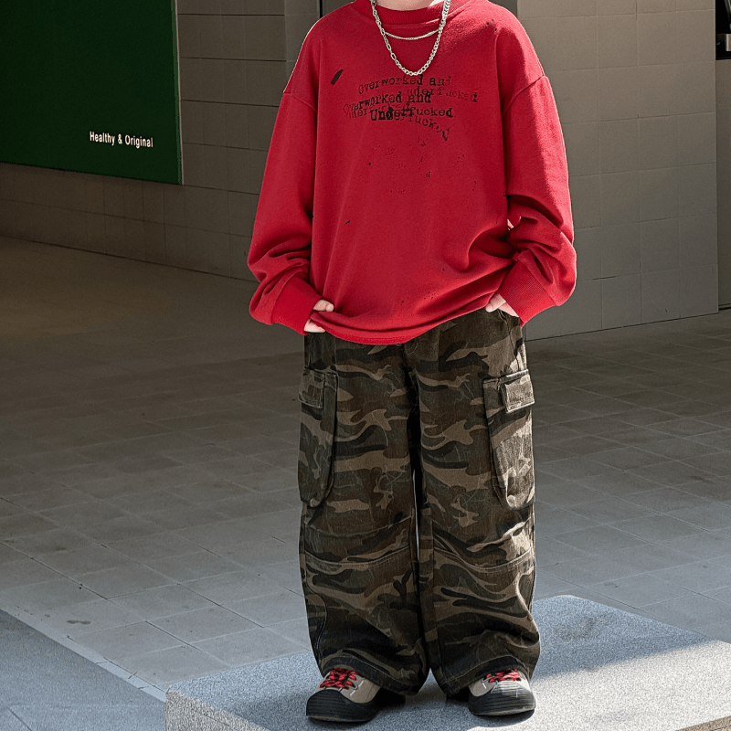 幼児男の子用迷彩柄作業パンツ - image 2