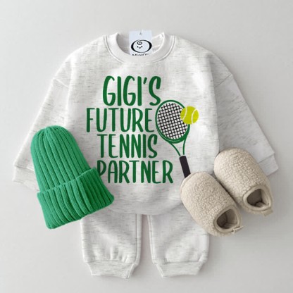 GIGI'S FUTURE TENNIS PARTNERベビー 2ピース ライトグレー セット - ライトグレー - 2～3歳 - image 1