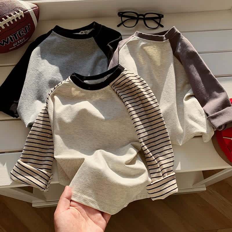 キッズ コントラストカラー ラグラン ベースレイヤー Tシャツ - image 4