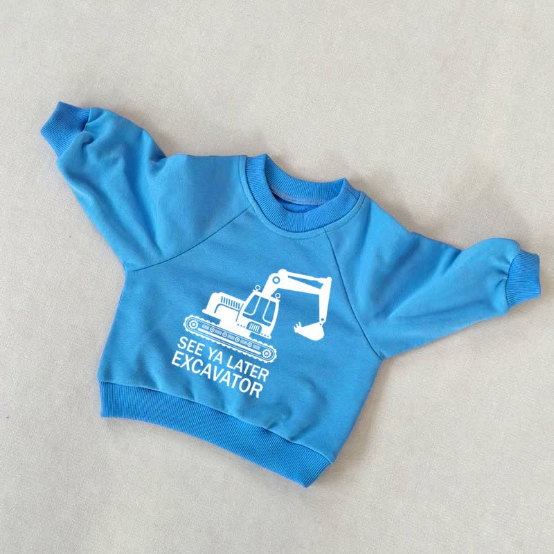 SEE YA LATER EXCAVATORベビー 幼児用スウェットシャツ - 青 - 3～5歳 - image 1