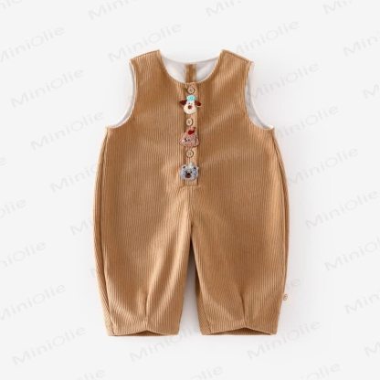 ベビーアニマルパッチコーデュロイオーバーオール - 茶色 - 5～7歳 - image 5