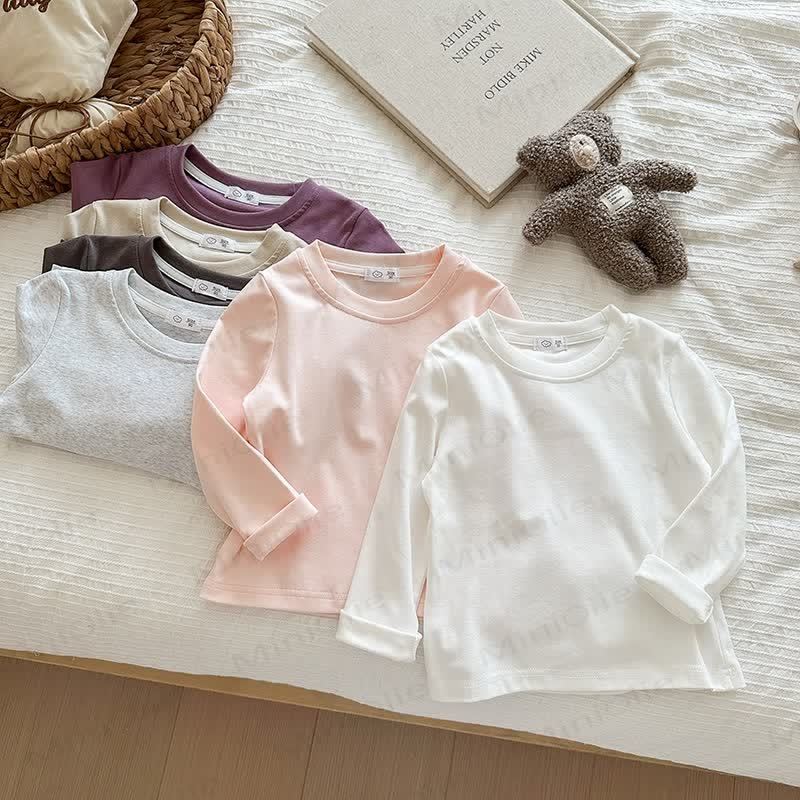 キッズ用無地ベースレイヤーソフトTシャツ - image 6