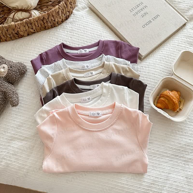 キッズ用無地ベースレイヤーソフトTシャツ - image 4