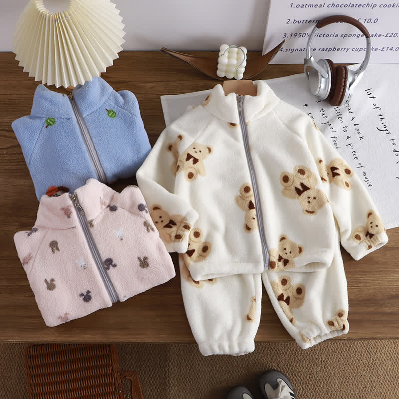 幼児用かわいい動物柄フリース2点セット - image 1