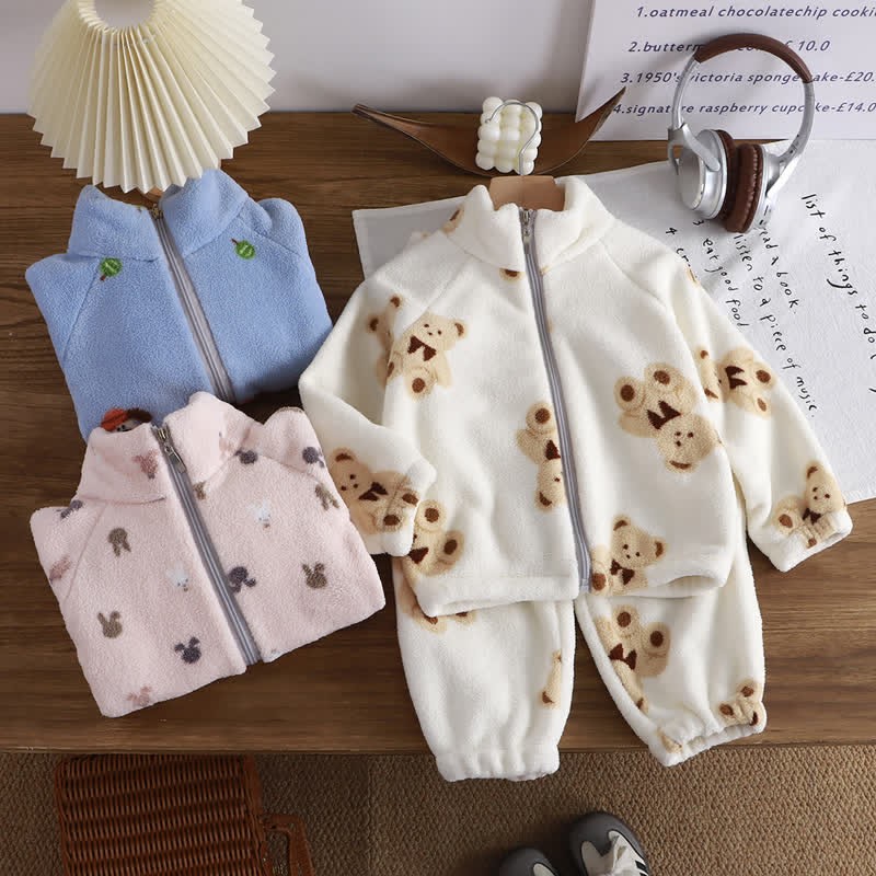 幼児用かわいい動物柄フリース2点セット - image 1