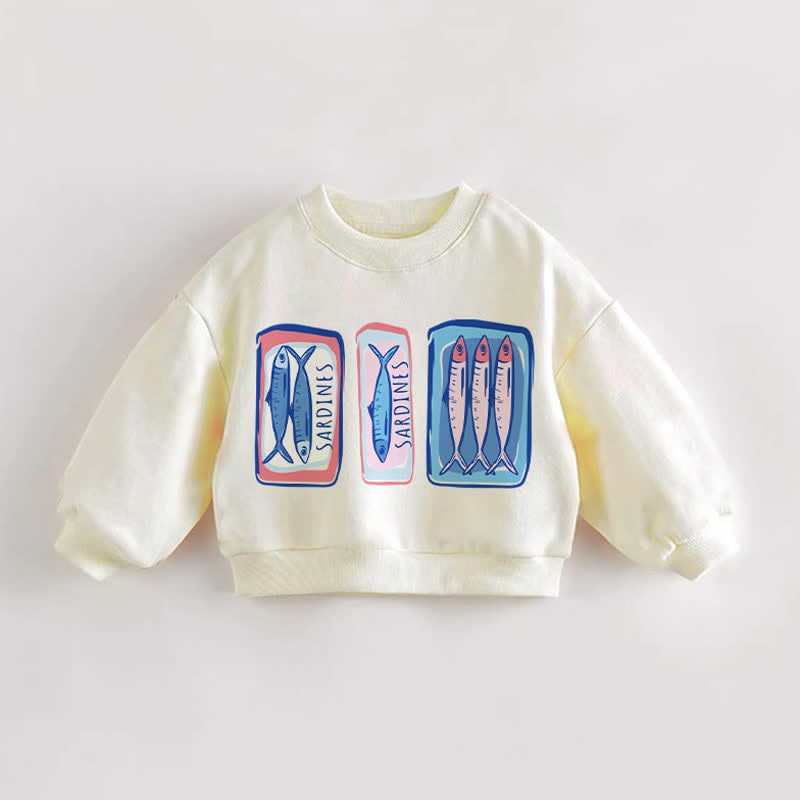 SARDINESベビー 幼児用 カラフル フィッシュ スウェットシャツ - クリーム - 3～5歳 - image 1