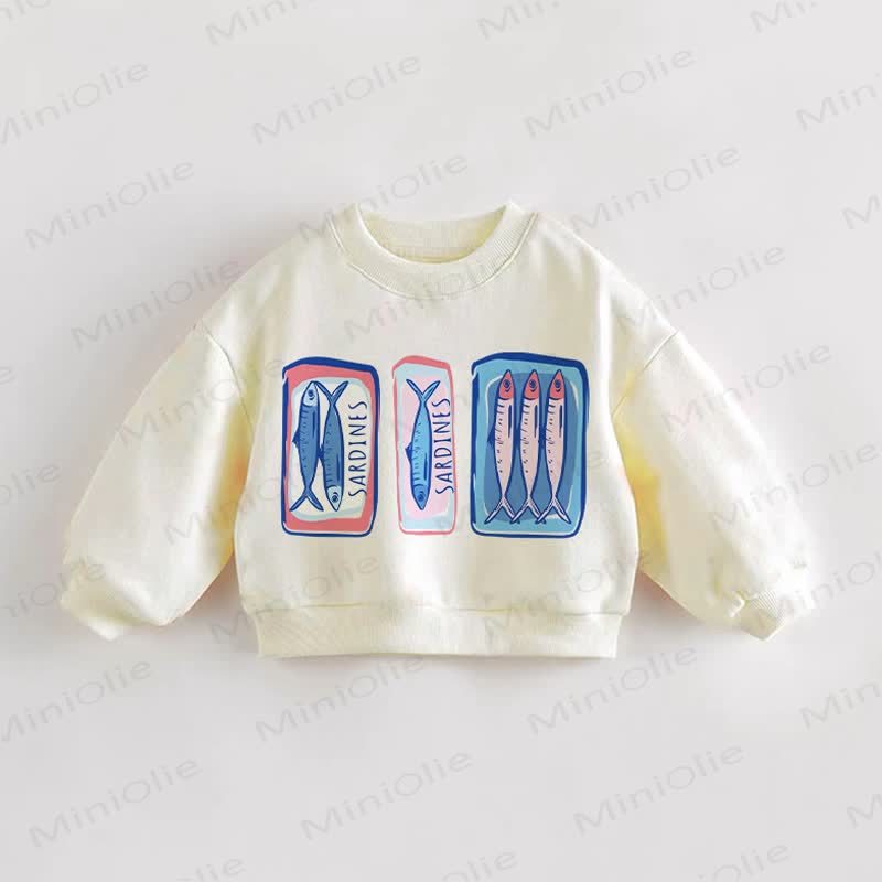 SARDINESベビー 幼児用 カラフル フィッシュ スウェットシャツ - クリーム - 3～5歳 - image 1