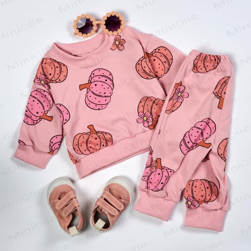 ベビーフローラルパンプキン2ピースピンクセット - image 5