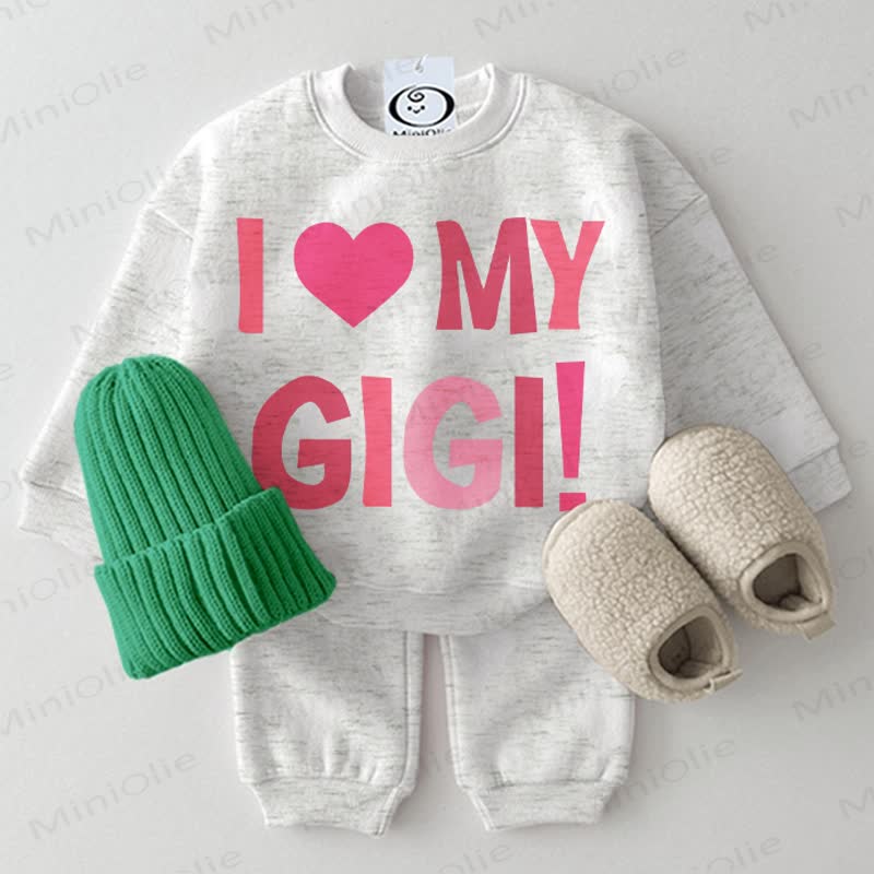 I ❤ MY GIGI! ベビー 2ピース ライトグレー セット - ライトグレー - 2～3歳 - image 1