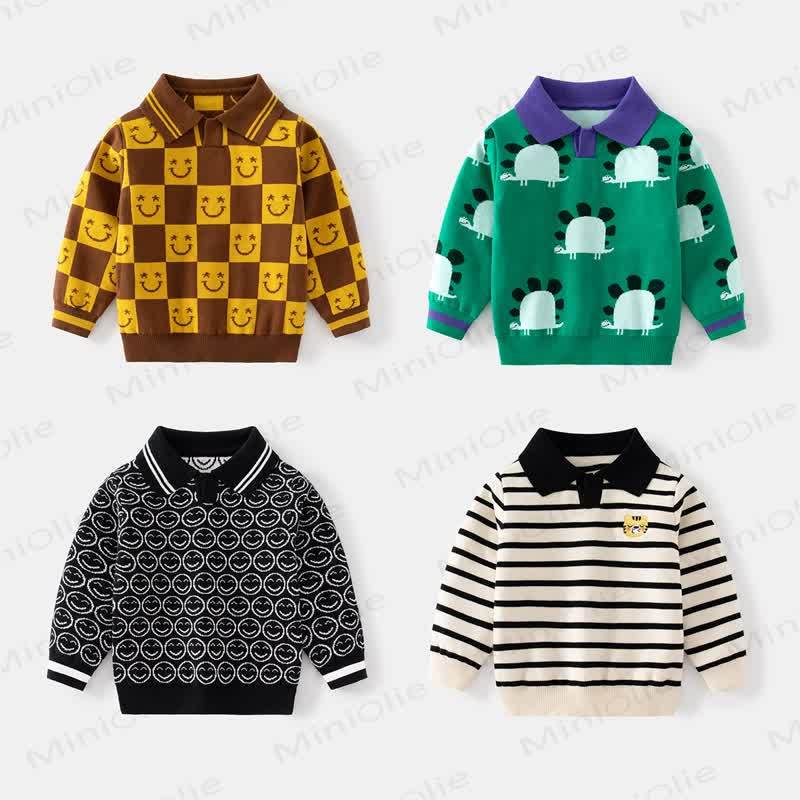 キッズボーイズニットラペルセーター - image 1