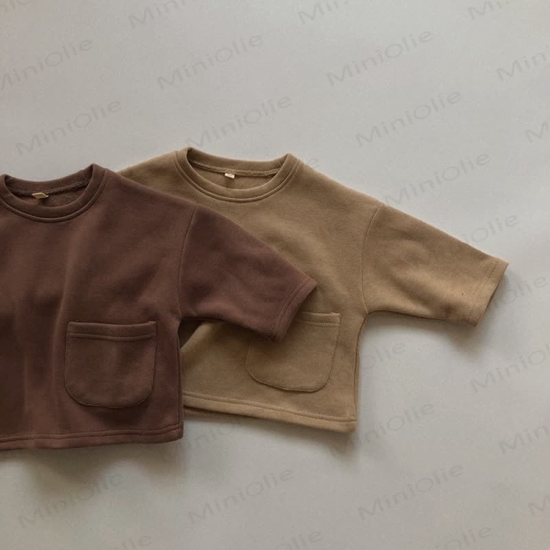 幼児用無地インナーフリースTシャツ - image 3