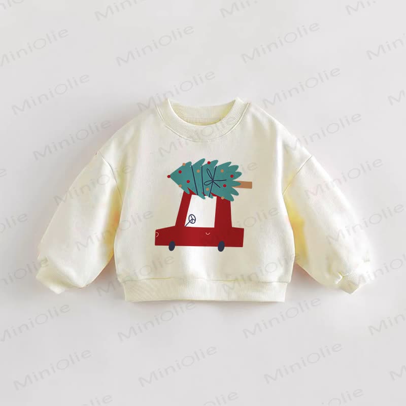 ベビー幼児用ツリーカースウェットシャツ - クリーム - 3～5歳 - image 1