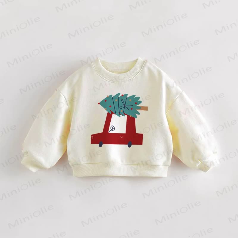 ベビー幼児用ツリーカースウェットシャツ - クリーム - 3～5歳 - image 1