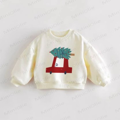 ベビー幼児用ツリーカースウェットシャツ - クリーム - 3～5歳 - image 1