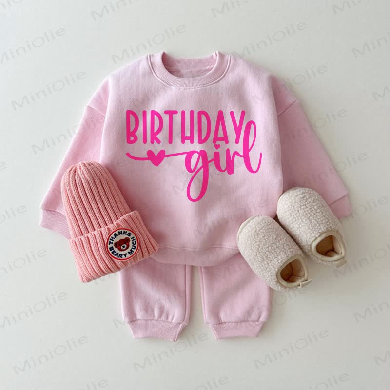 BIRTHDAY GIRLベビー スウェットシャツ 2点セット ピンク - ピンク - 2～3歳 - image 1