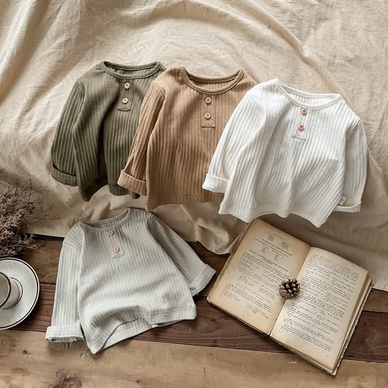 ベビー幼児用リブ編み無地Tシャツ - image 2