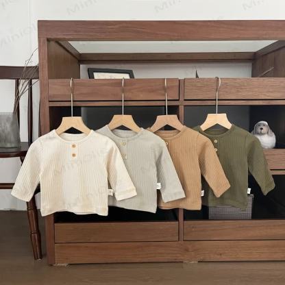 ベビー幼児用リブ編み無地Tシャツ - image 1