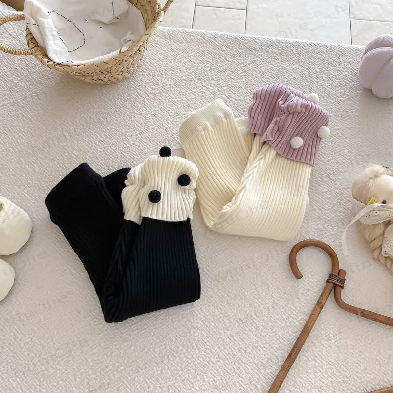 ベビーガールズニットドットレギンス - image 2