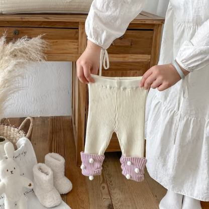 ベビーガールズニットドットレギンス - ベージュ - 2～3歳 - image 4