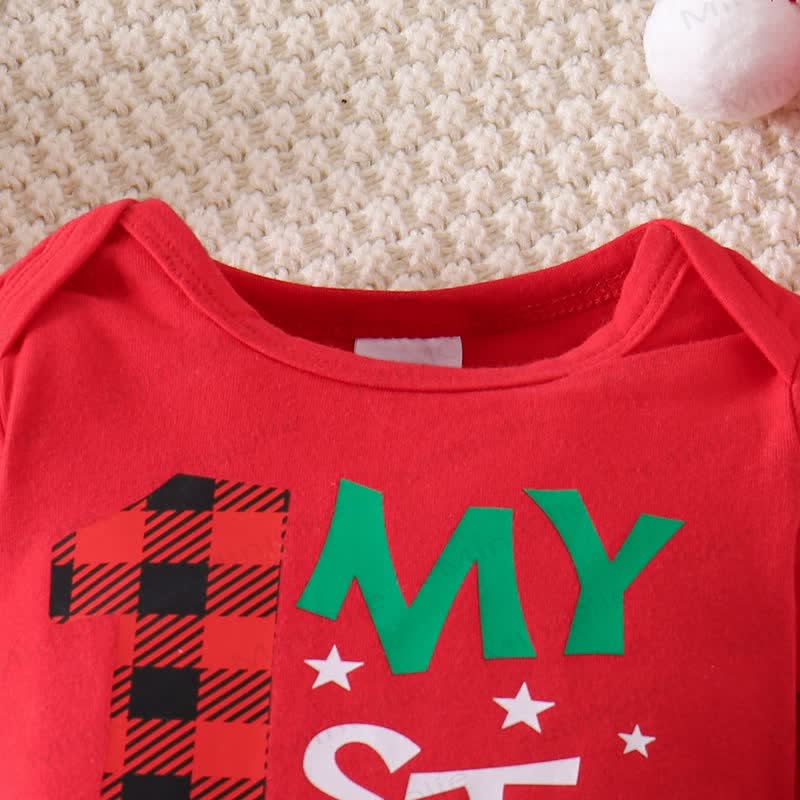 MY 1ST CHRISTMASベビー チェック柄 2ピースセット（帽子付き） - image 11