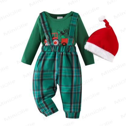 MY 1ST CHRISTMASベビー チェック柄 2ピースセット（帽子付き） - image 6