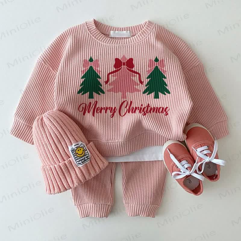 MERRY CHRISTMASベビーピンクのツリーリボン 2点セット - ピンク - 2～3歳 - image 1
