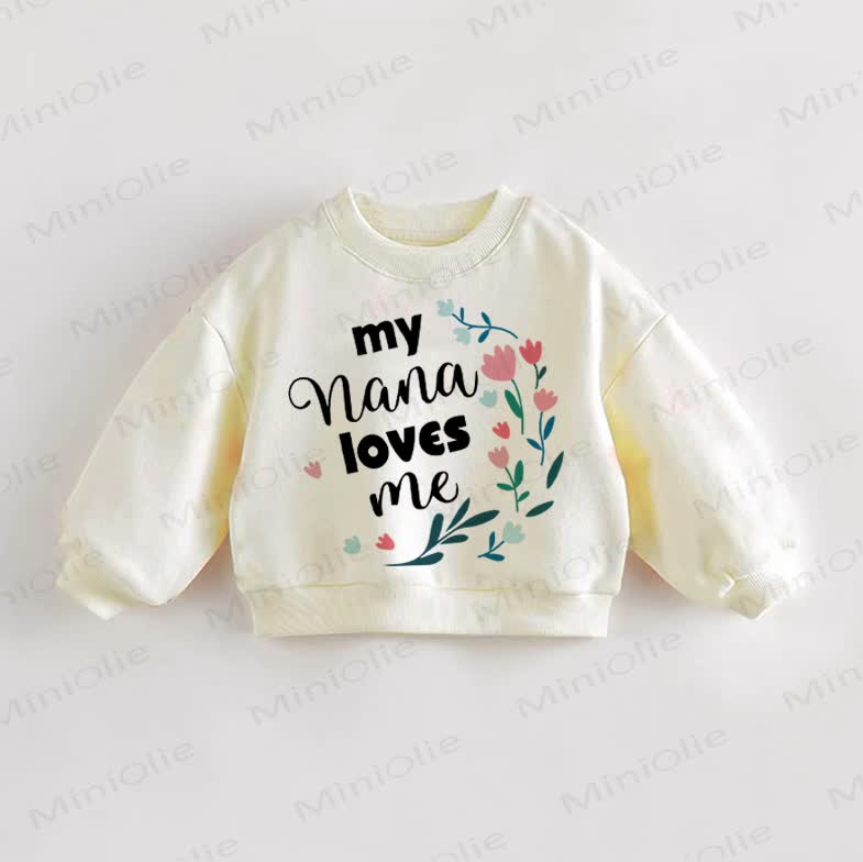 MY NANA LOVES MEベビー 幼児 女の子 スウェットシャツ - クリーム - 3～5歳 - image 1