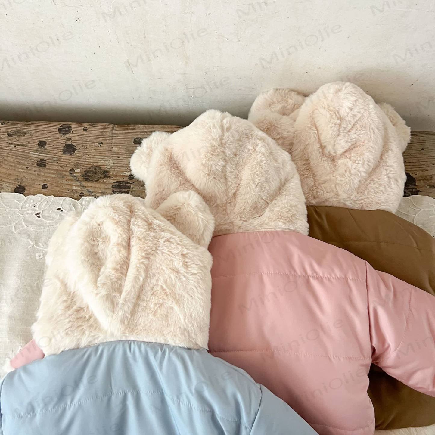 ベビーフリース裏地無地フード付きジャケット - image 9