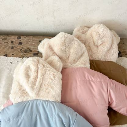 ベビーフリース裏地無地フード付きジャケット - image 9