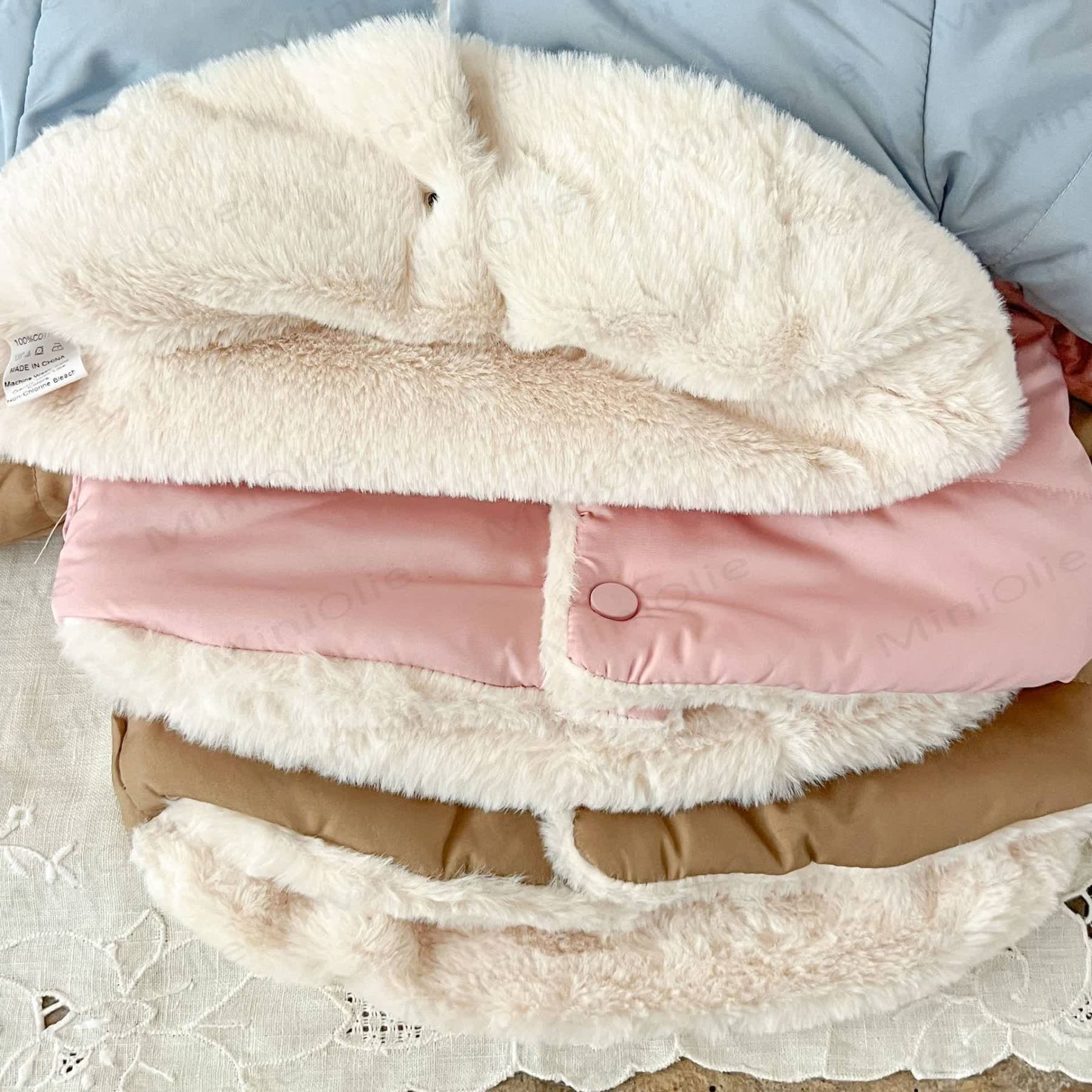 ベビーフリース裏地無地フード付きジャケット - image 10