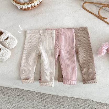 ベビー幼児女の子用刺繍入りウサギ柄ニットレギンス - image 2