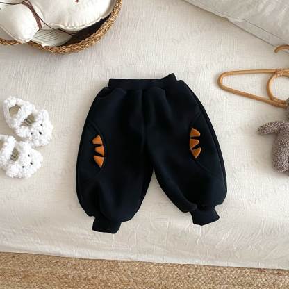 DINOSAURベビー 幼児 男の子 フリース裏地 トップス＆パンツ - 黒のパンツ - 5～7歳 - image 5