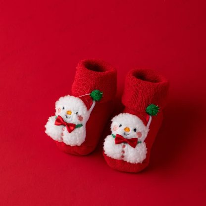 ベビー幼児用フリース裏地クリスマスソックス - 雪だるま - 1～3歳 - image 8