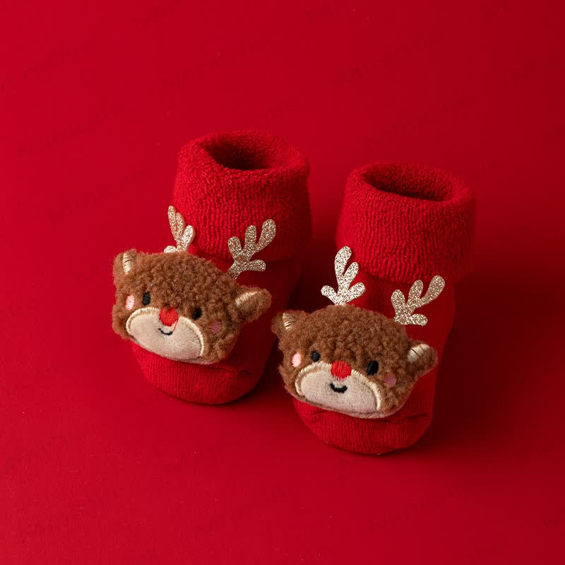 ベビー幼児用フリース裏地クリスマスソックス - 鹿 - 1～3歳 - image 3